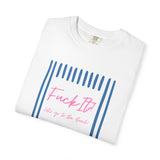 Graphic T-Shirt — "Fuck It! Let’s Do the Beach" Retro Striped Summer Tee