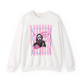 Cute Scream Mask Graphic “No You Hang Up First” Crewneck Sweatshirt