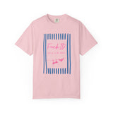 Graphic T-Shirt — "Fuck It! Let’s Do the Beach" Retro Striped Summer Tee