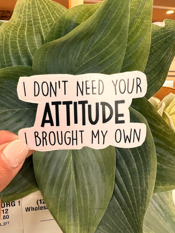Attitude, Sarcastic Stickers, Funny Sassy Water Resistant Laptop Stickers, Snarky