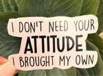 Attitude, Sarcastic Stickers, Funny Sassy Water Resistant Laptop Stickers, Snarky